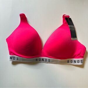 Bonds Original Superior Fit Tee Shirt Bra Size 34D Bright Barbie Pink. NWT
